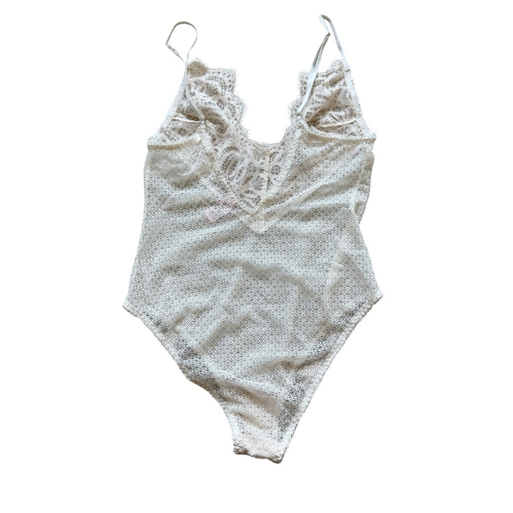Victoria's Secret Sexy Women's Ivory Lace Mesh Sheer Teddy Lingerie M Stretch - Picture 5 of 8
